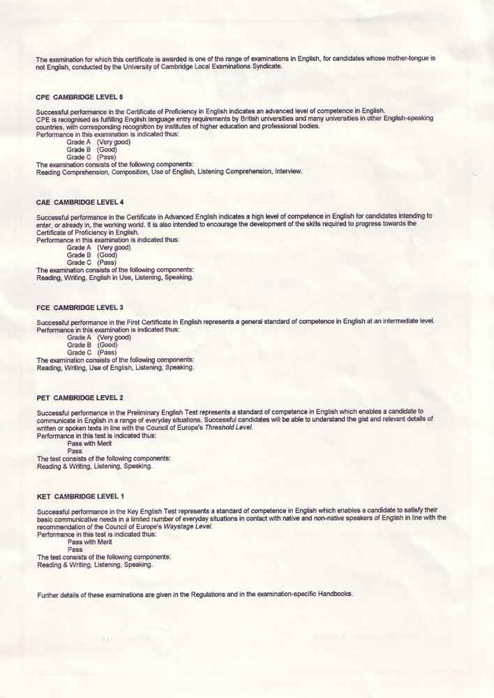 University of Cambridge: First Certificate in English (2)