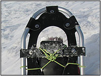 sněžnice opravené provázkem - detail